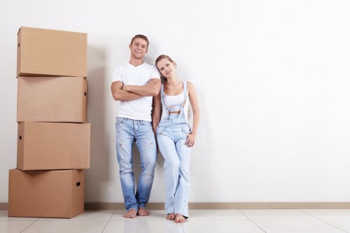 Removal team preparing house move in Surrey