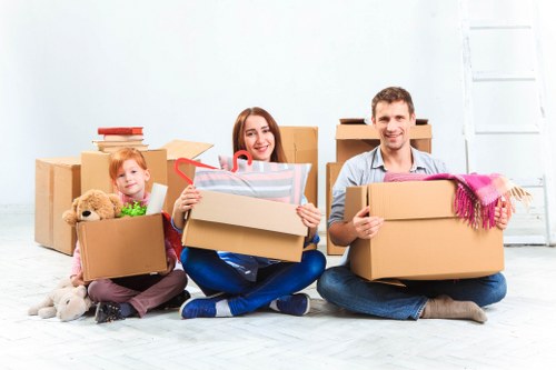 Local Surrey moving truck handling furniture and property access