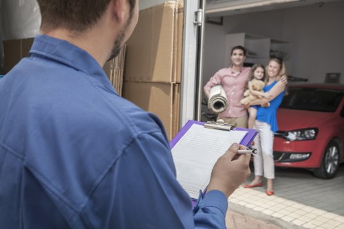 Office relocation service in Surrey with equipment and boxes