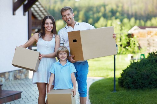 Packing a moving truck in Surrey with boxes and furniture