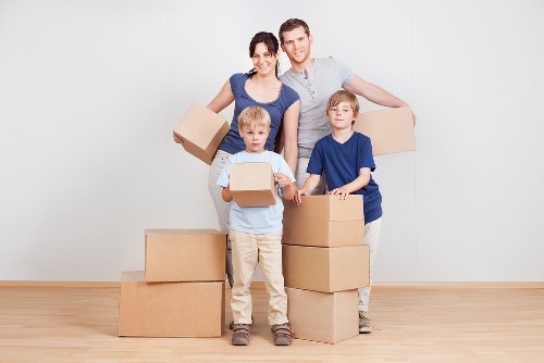 Student furniture and boxes prepared for relocation in Surrey