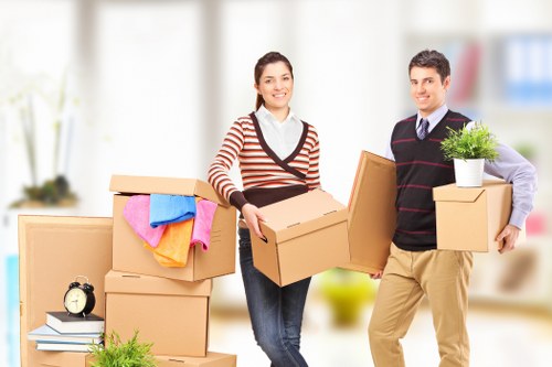 Removal van assisting with a residential move in Surrey