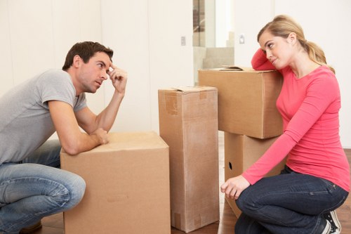 Apartment access and loading area for flat removals in Surrey